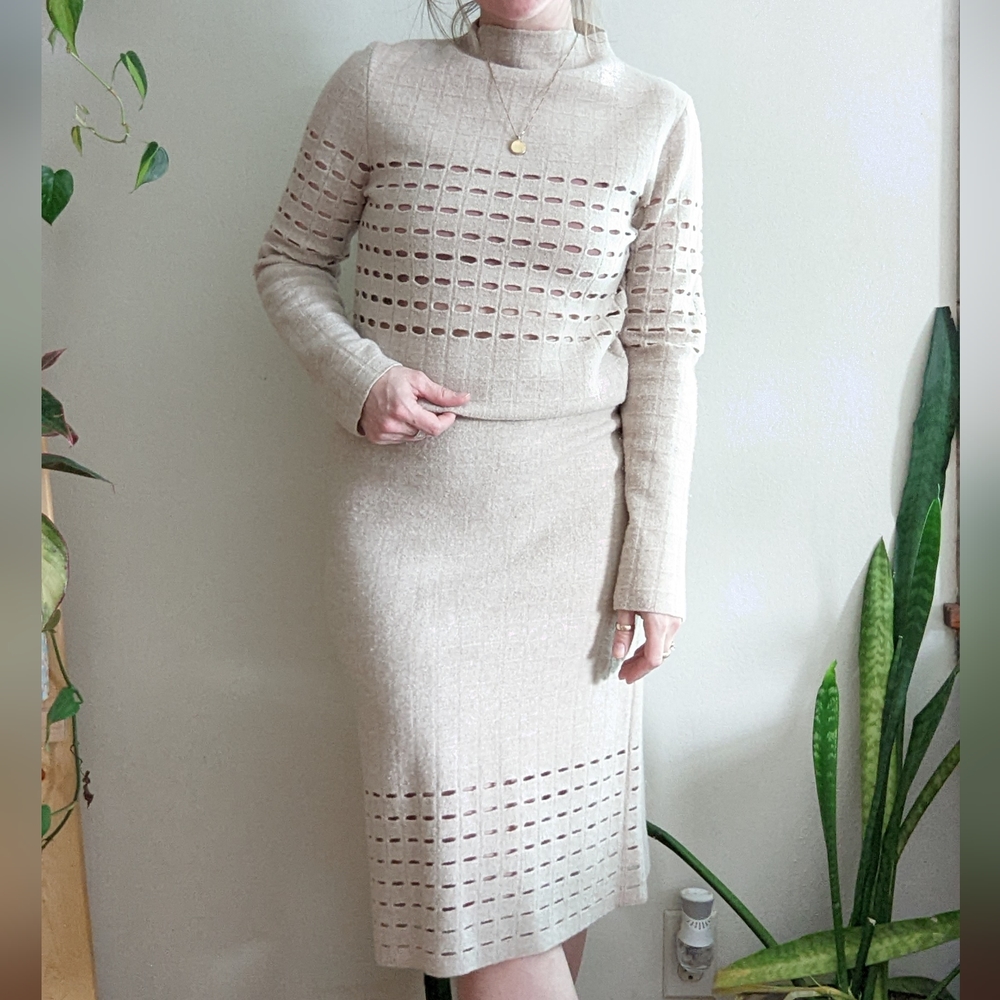 TSE | Felted Tile Skirt + Tile Top Italian Wool | Luxury